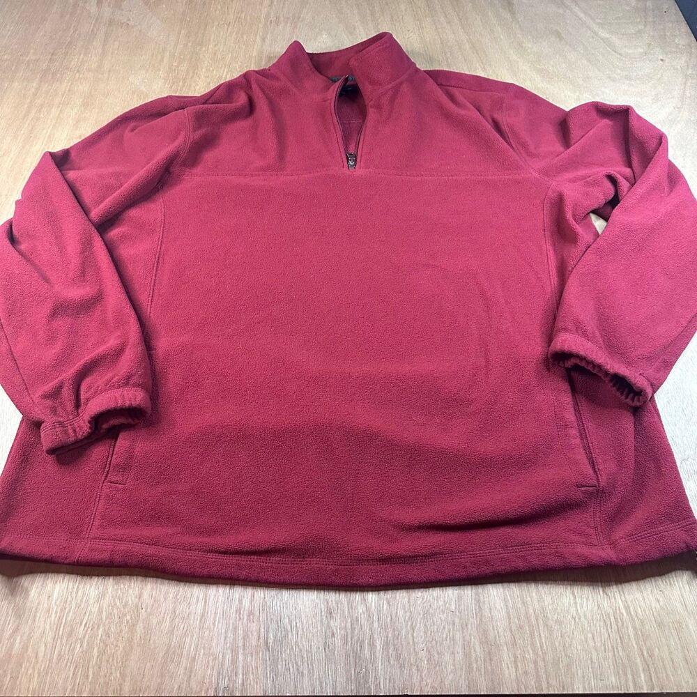 Croft & Barrow Mens Fleece 1/4 Zip Pullover Burgundy XXL Big Tall Casual